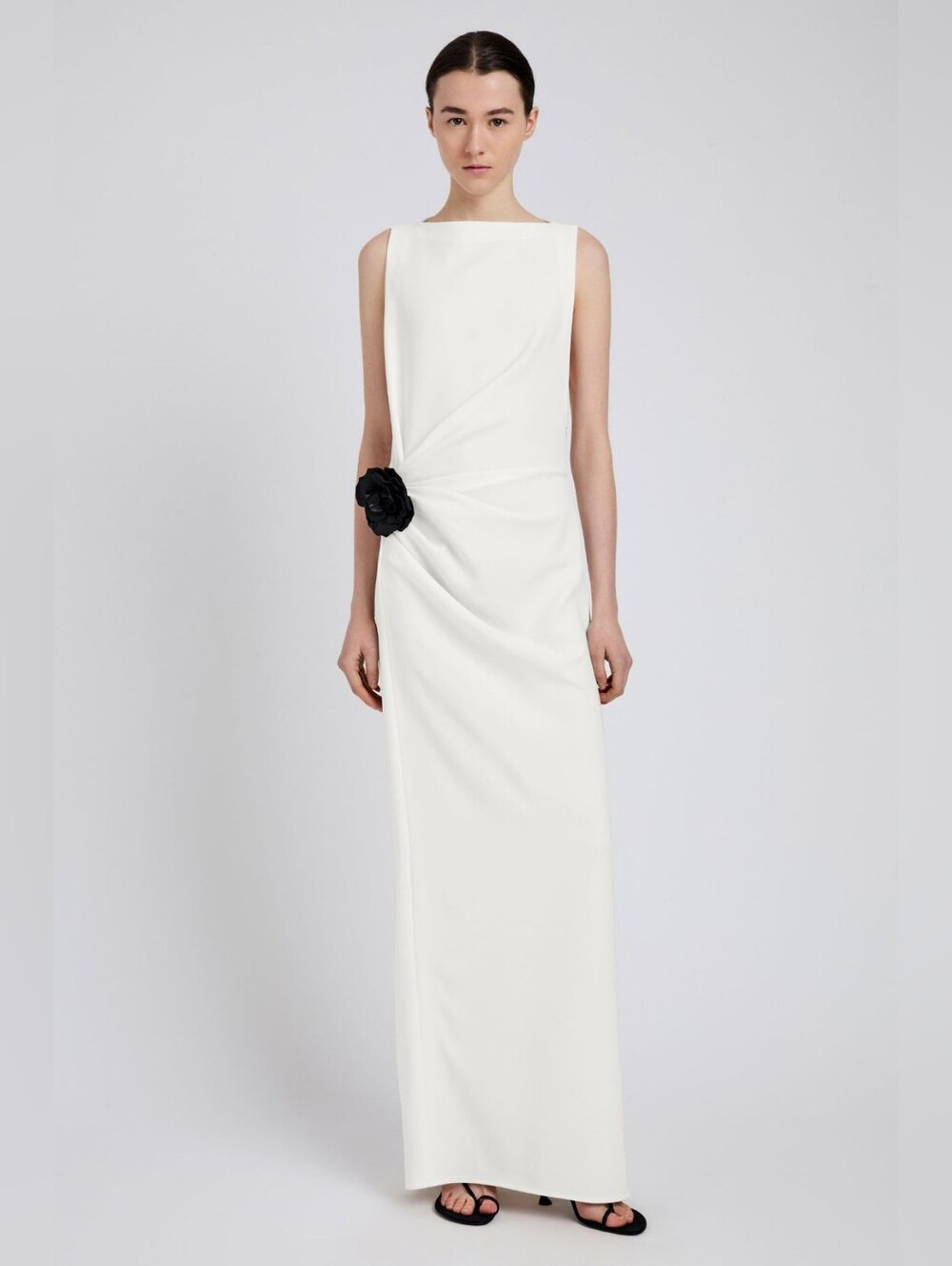 PROENZA SCHOULER Indria Long Dress In Matte Double Crepe White US 12 Org $1,690